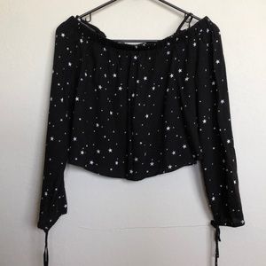 NWT Pacsun Starry Off-the-Shoulder Crop Top S